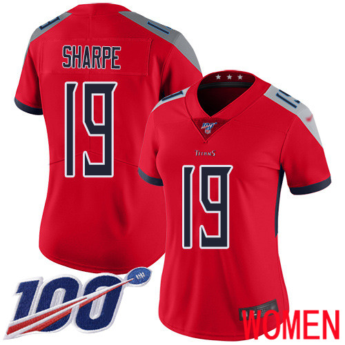 Tennessee Titans Limited Red Women Tajae Sharpe Jersey NFL Football #19 100th Season Inverted Legend->youth nfl jersey->Youth Jersey